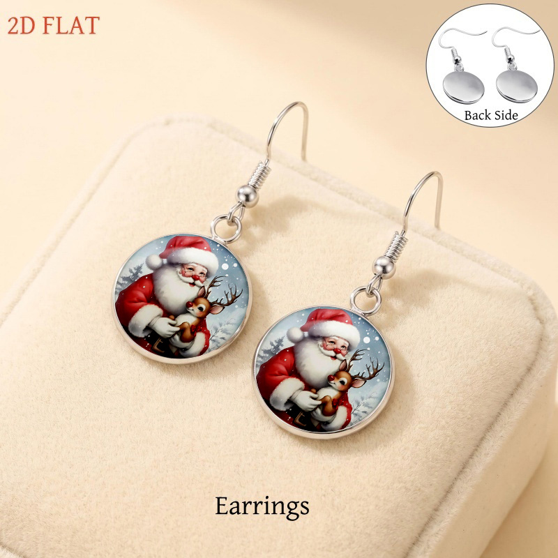 5pc Christmas Santa and Reindeer Lady Jewelry Set